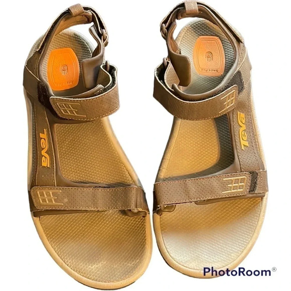 Teva Minam Men's Size 12 Sports Sandals 4289 Brown Open Toe Adjustable Straps - Picture 1 of 6